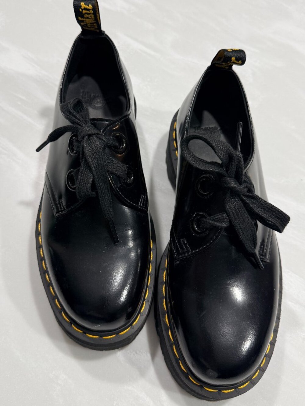 Doc Marten Holly Platform Lace Up Shoes Leather Black Womens US 9 EU 41